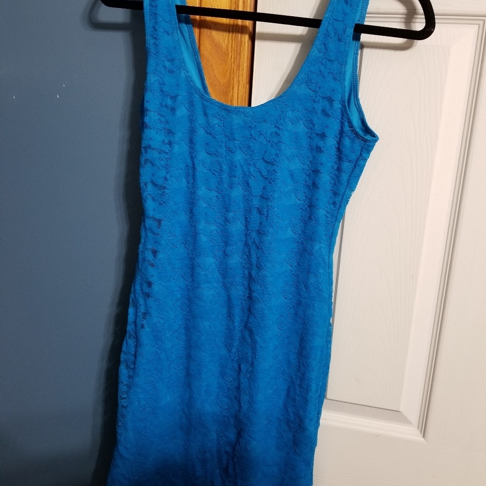 Charlotte Russe Blue Lace Body Con Dress